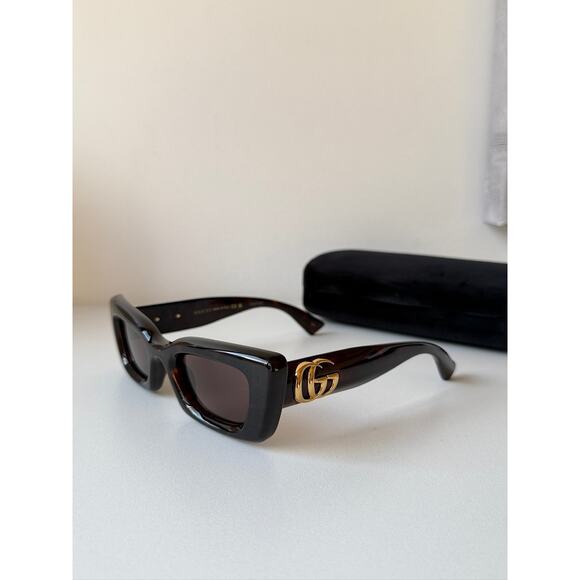 NEW Gucci GG1827S Brown Havana Cat Eye Sunglasses - Picture 3 of 8